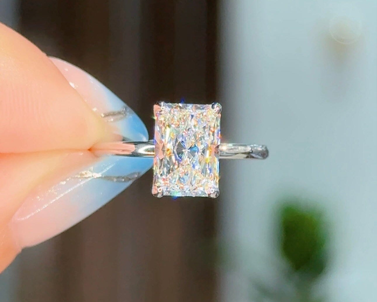 2.37ct D-VS1 Radiant Lab Diamond Caraline Engagement Rings Princess Bride Diamonds 