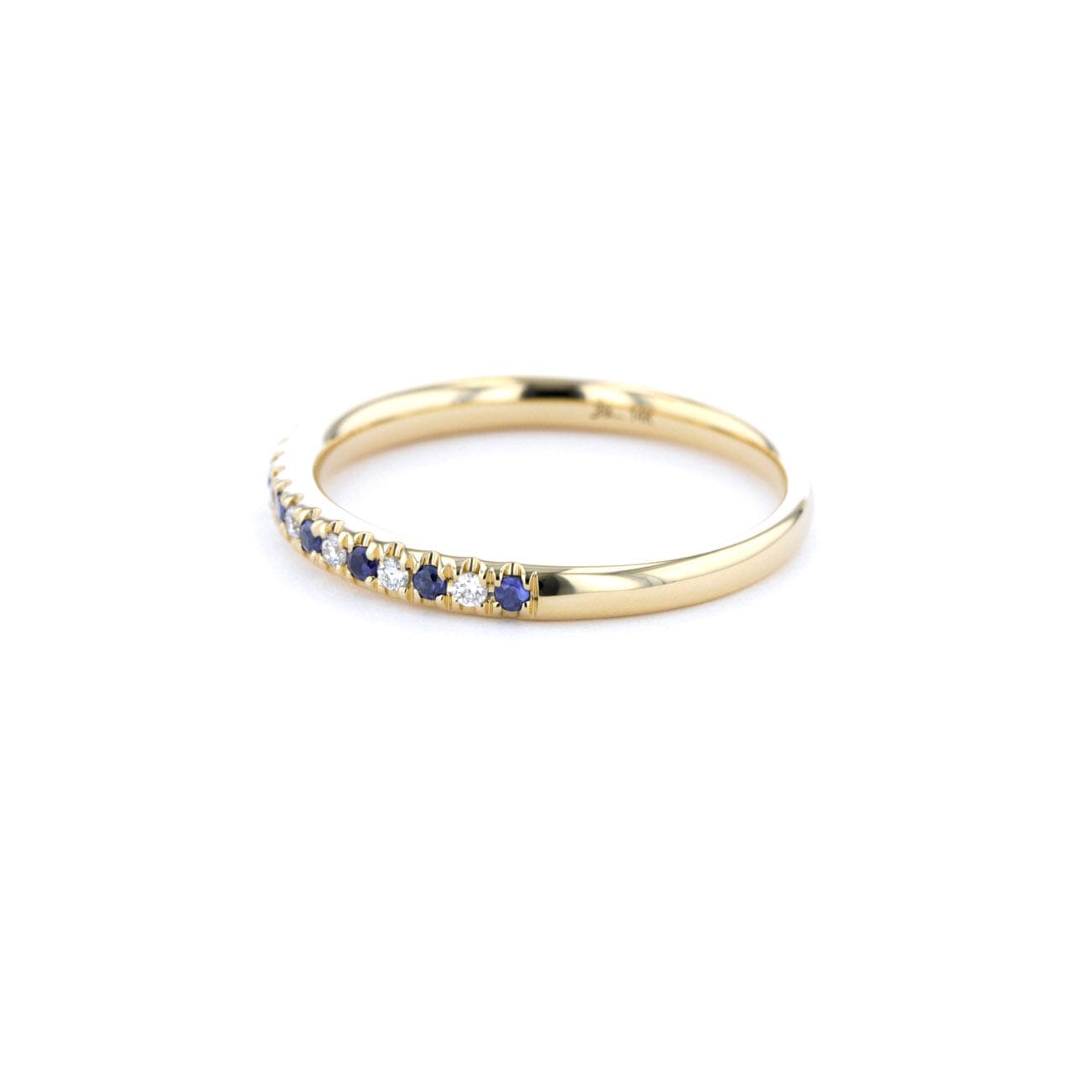 2.3mm Pavé Diamond & Blue Sapphire Ring Rings Princess Bride Diamonds 