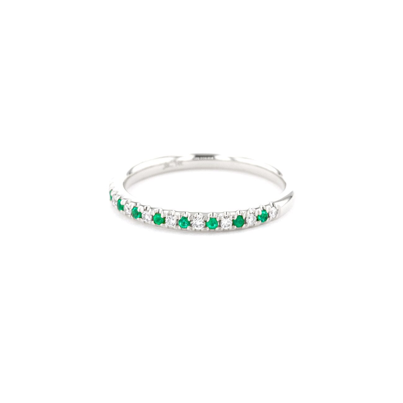 2.3mm Pavé Diamond & Emerald Ring Rings Princess Bride Diamonds 