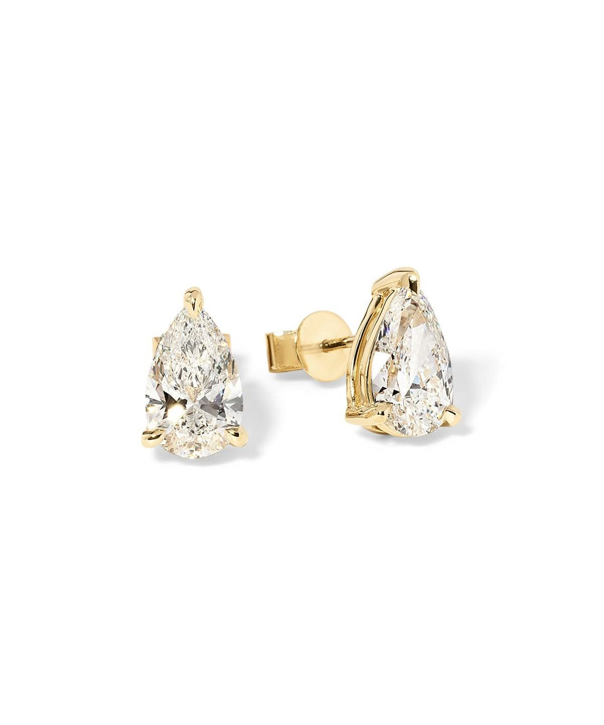 2.40ct D - VS1 Pear Lab Diamond Studs - PBD Earrings
