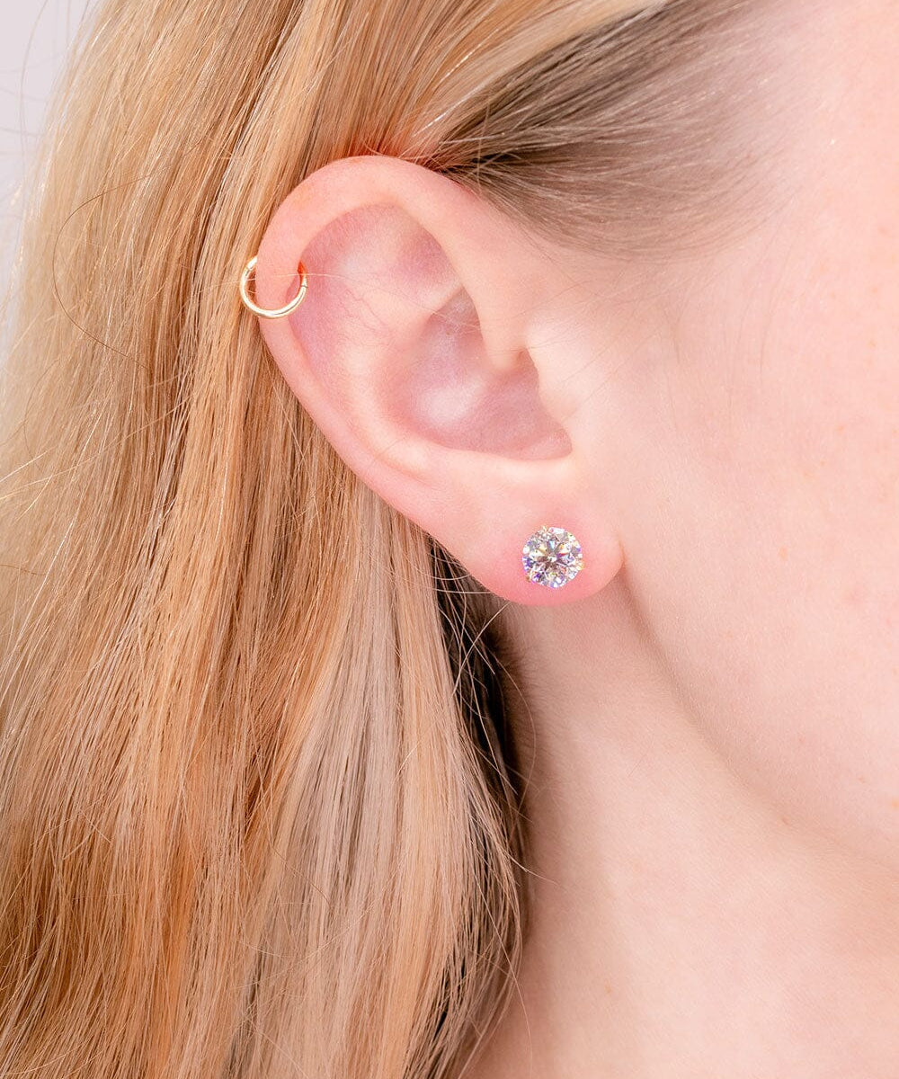 2.40ct D-VS1 Round Lab Diamond Martini Studs Earrings Princess Bride Diamonds 