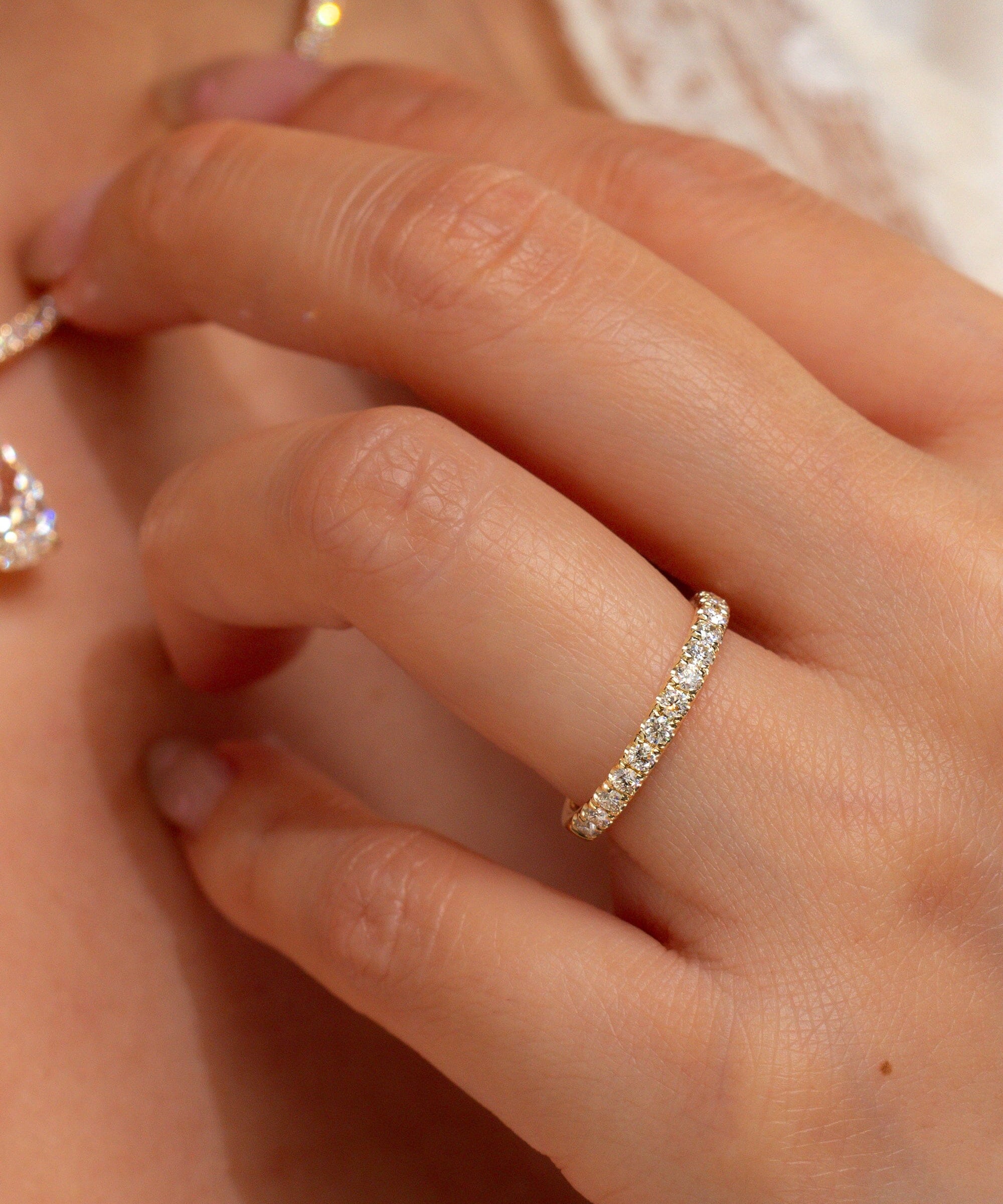 2.4mm Core Pavé Diamond Ring Rings Princess Bride Diamonds 