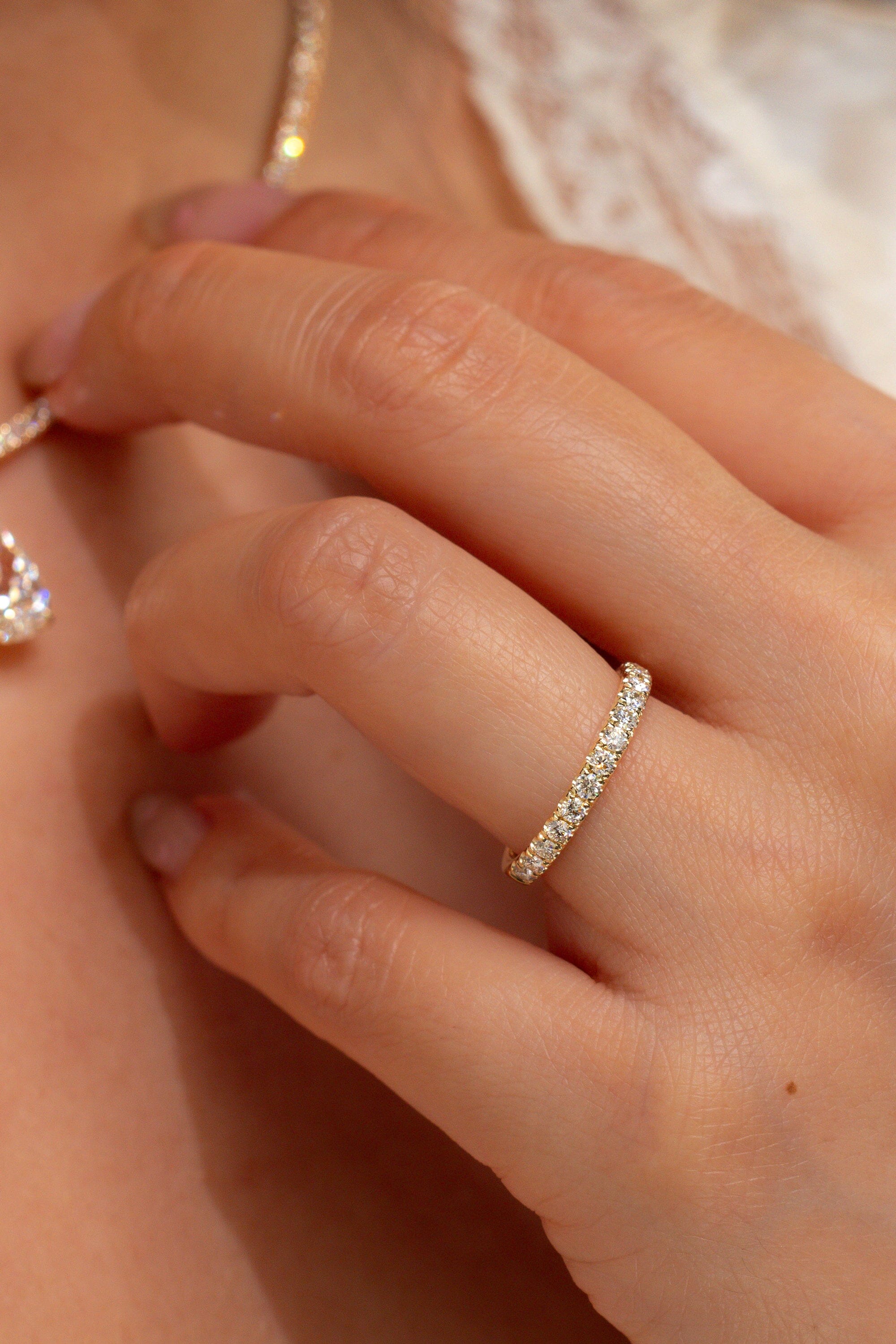 2.4mm Core Pavé Diamond Ring Rings Princess Bride Diamonds 