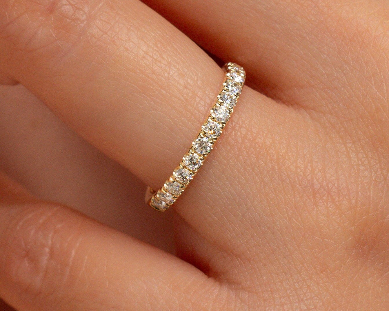 2.4mm Core Pavé Diamond Ring Rings Princess Bride Diamonds 