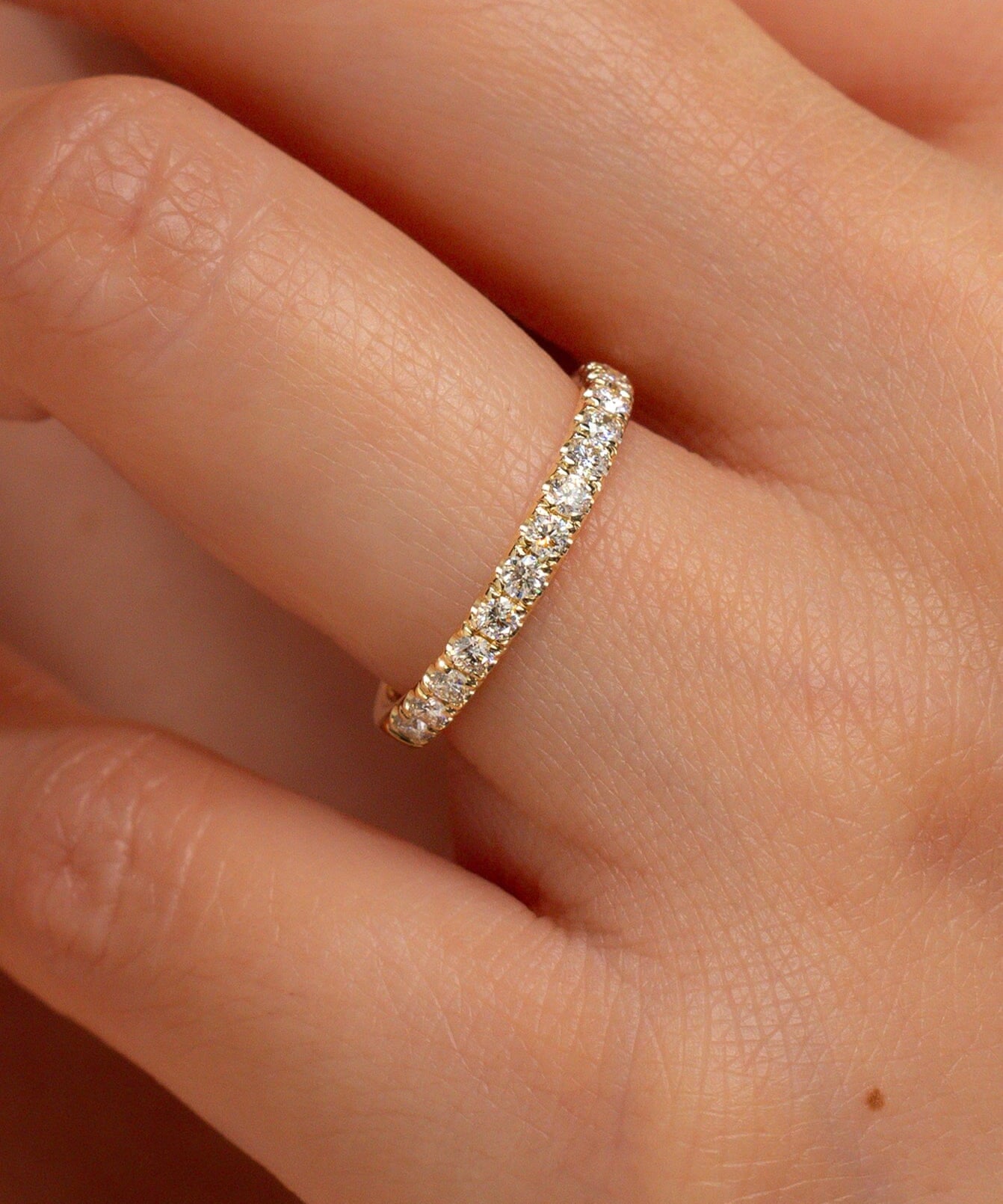 2.4mm Core Pavé Diamond Ring Rings Princess Bride Diamonds 