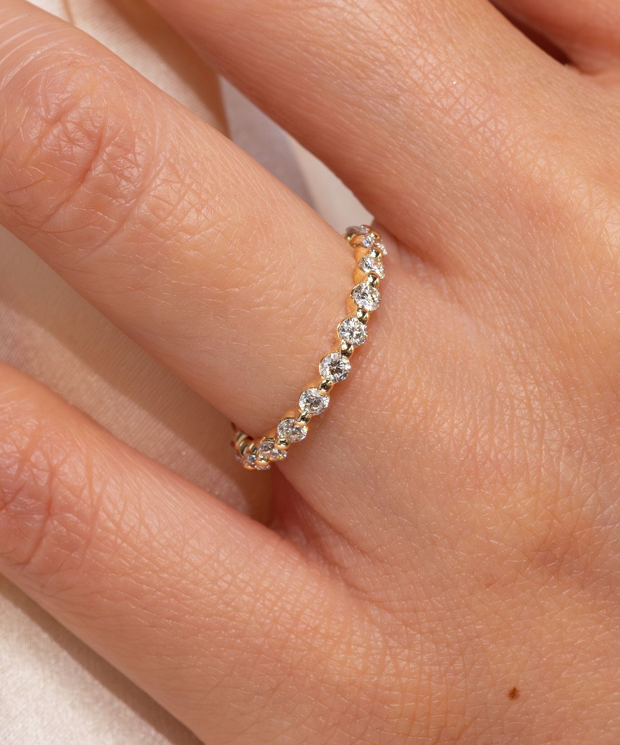 2.4mm Floating Single Prong Round Natural Diamond Ring Rings Princess Bride Diamonds 