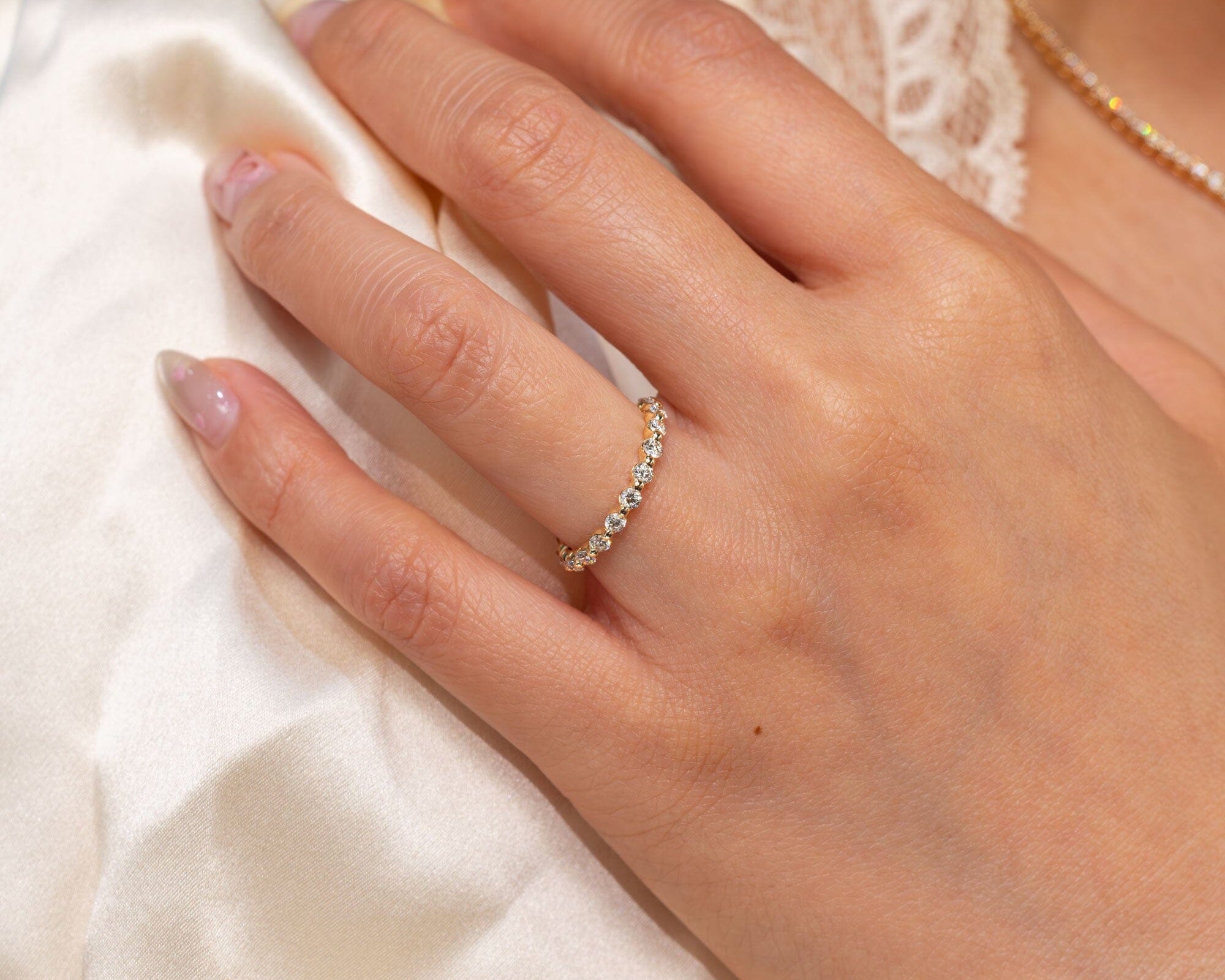 2.4mm Floating Single Prong Round Natural Diamond Ring Rings Princess Bride Diamonds 