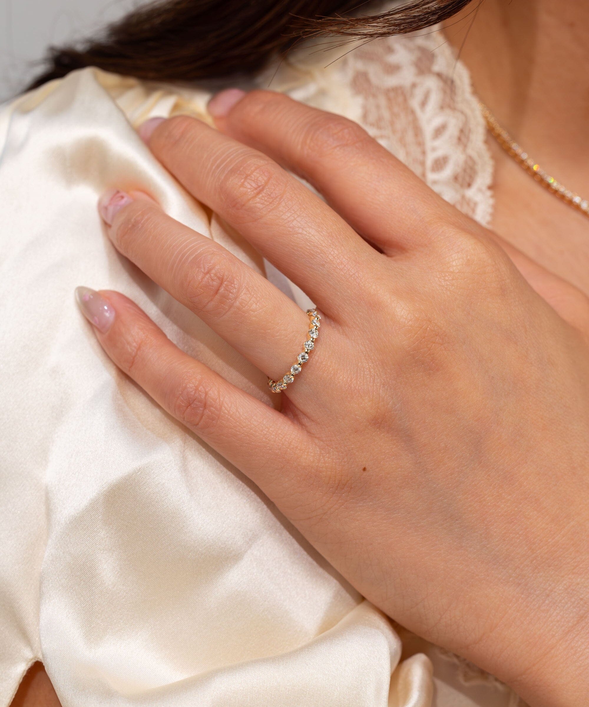 2.4mm Floating Single Prong Round Natural Diamond Ring Rings Princess Bride Diamonds 
