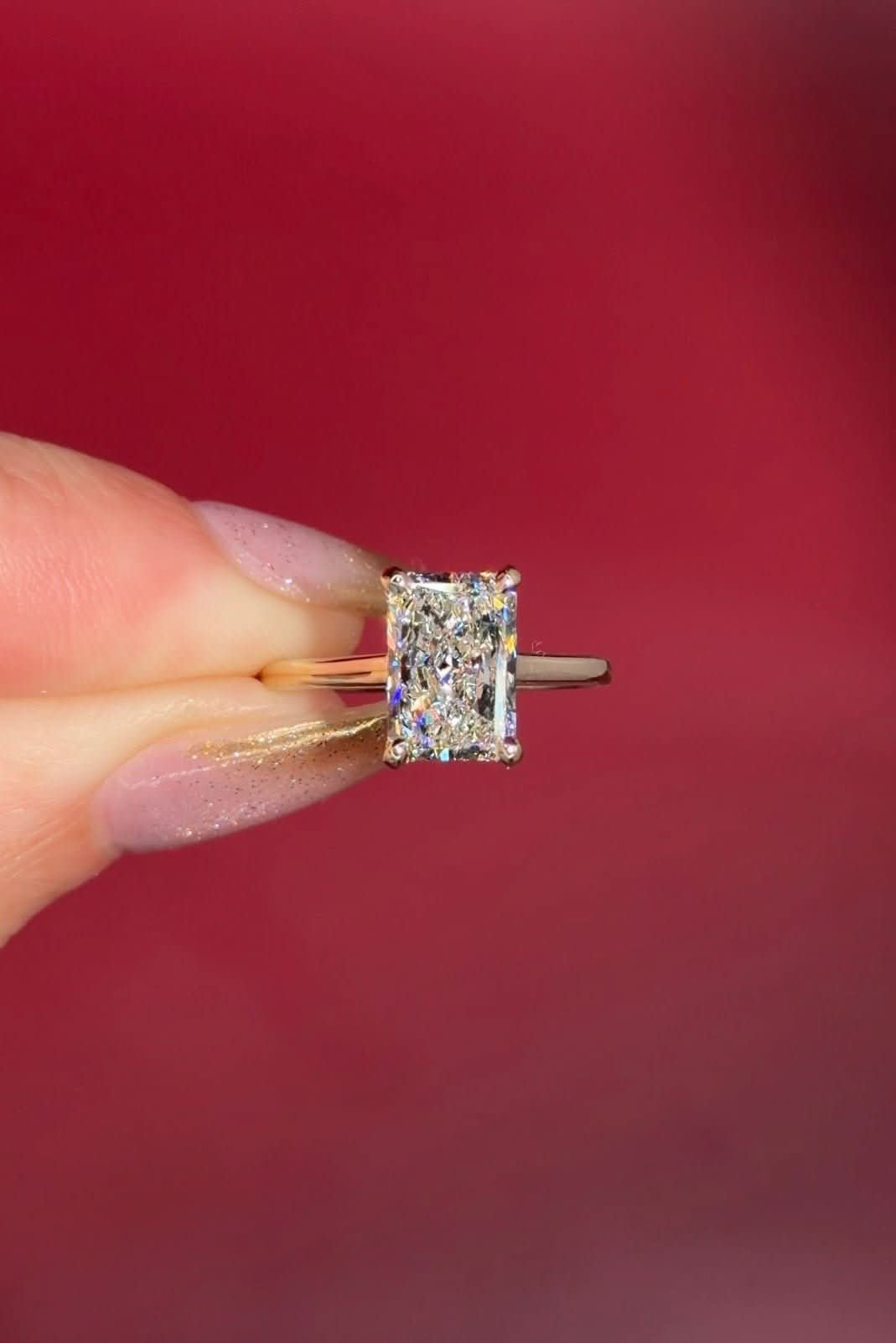 2.50ct D - VS1 Radiant Lab Diamond Alice - PBD Engagement Rings