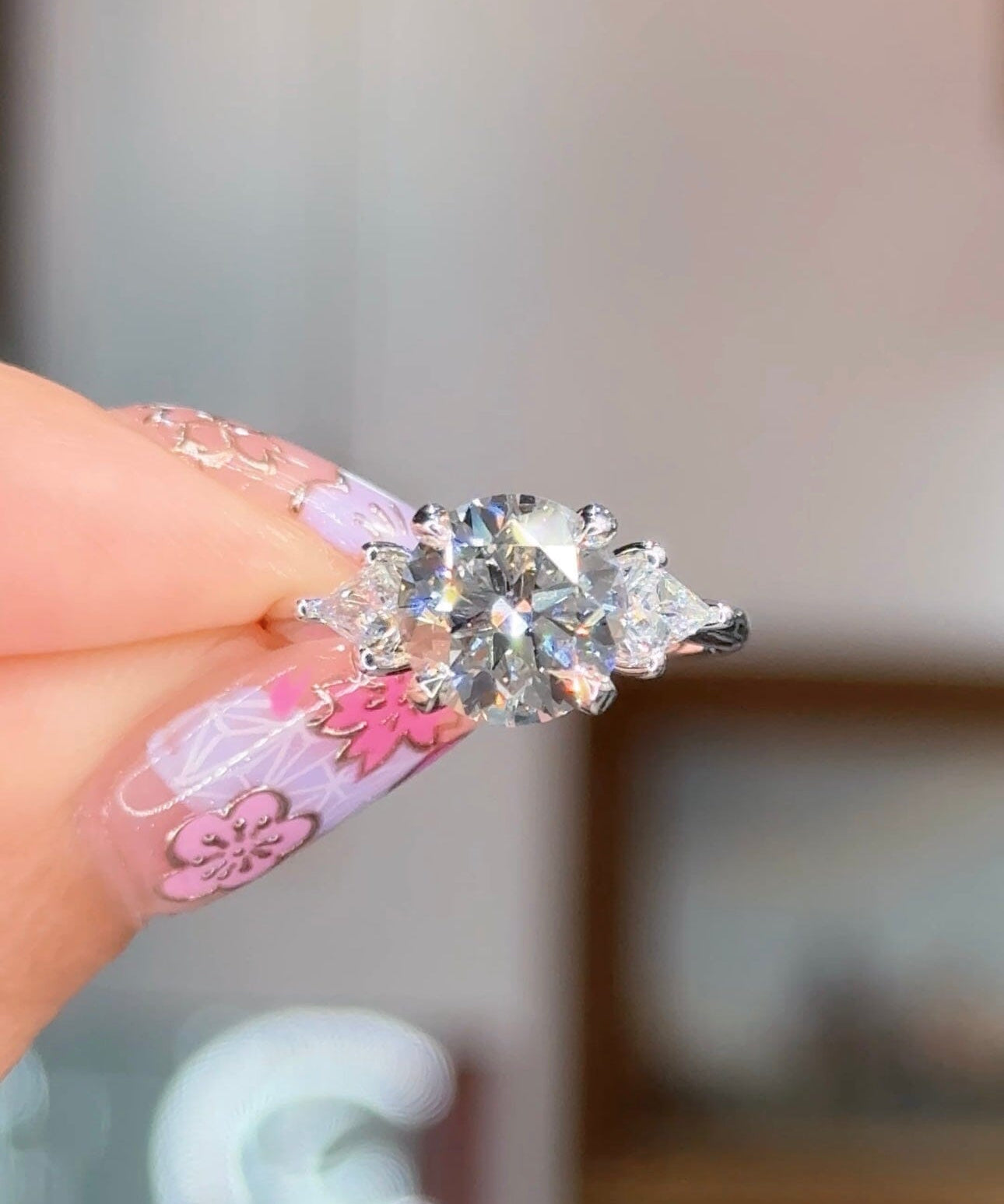 2.50ct F-VS1 Round Lab Diamond Kite Gracie Engagement Rings Princess Bride Diamonds 