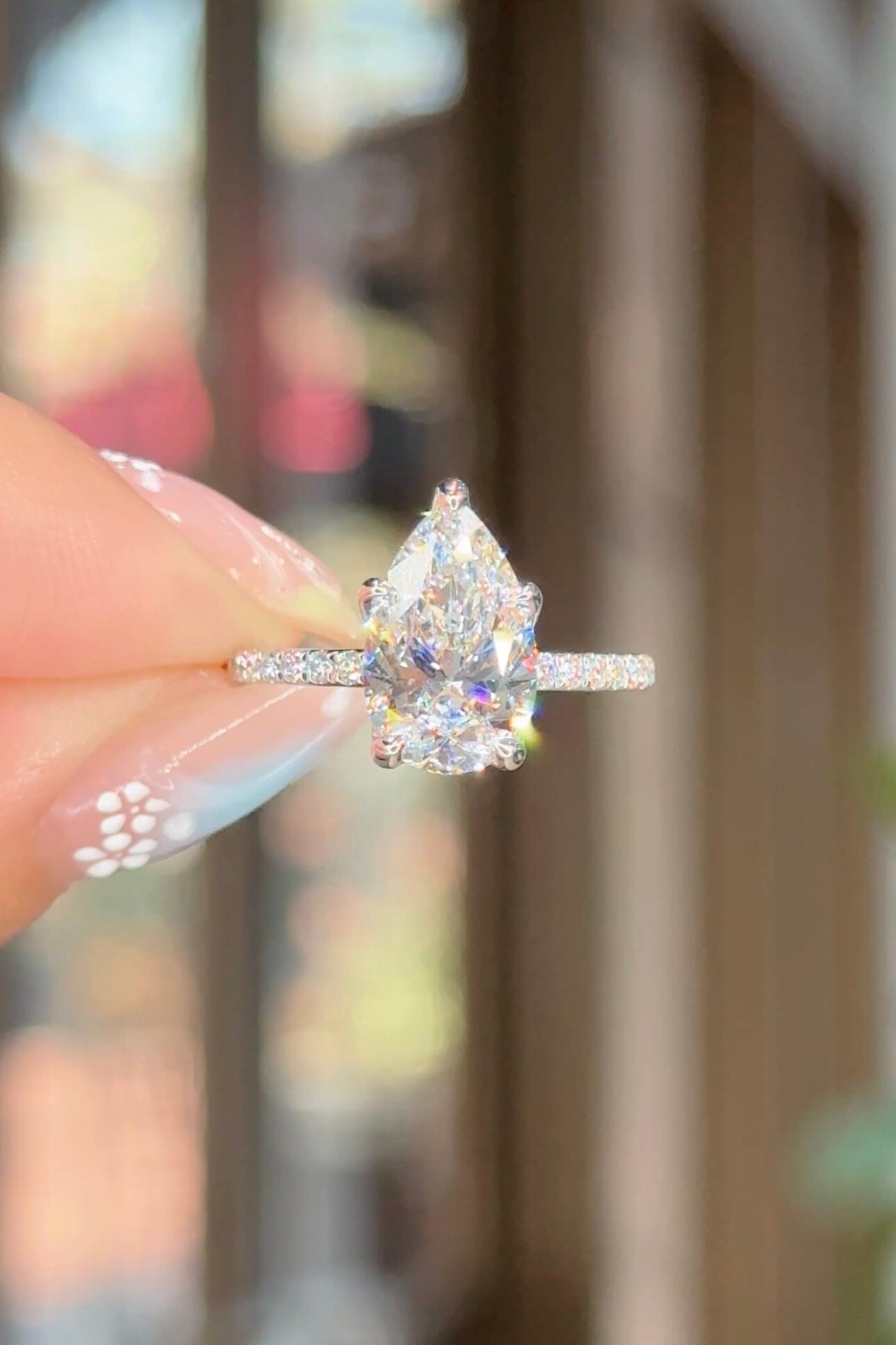 2.51ct D-VS1 Pear Lab Diamond Samantha Engagement Rings Princess Bride Diamonds 