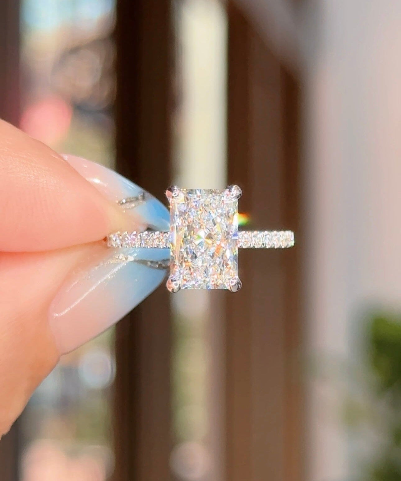 2.51ct D-VS1 Radiant Lab Diamond Stephanie Engagement Rings Princess Bride Diamonds 