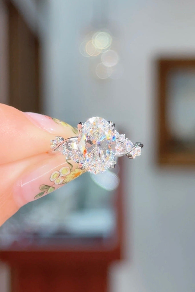 2.51ct F-VS1 Oval Lab Diamond Ariel Engagement Rings Princess Bride Diamonds 