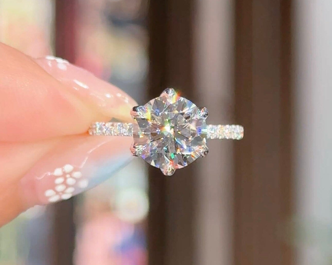 2.52ct D-VS1 Round Lab Diamond Samantha Engagement Rings Princess Bride Diamonds 
