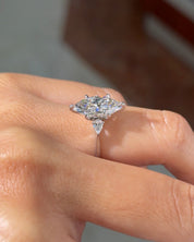 2.52ct E - VS1 Marquise Lab Diamond Petite Gracie - PBD Engagement Rings