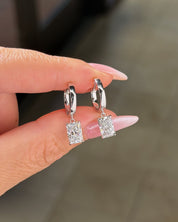 2.52cttw Radiant High Polish Huggie Drop White Gold - PBD Earrings