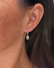 2.52cttw Radiant High Polish Huggie Drop White Gold - PBD Earrings
