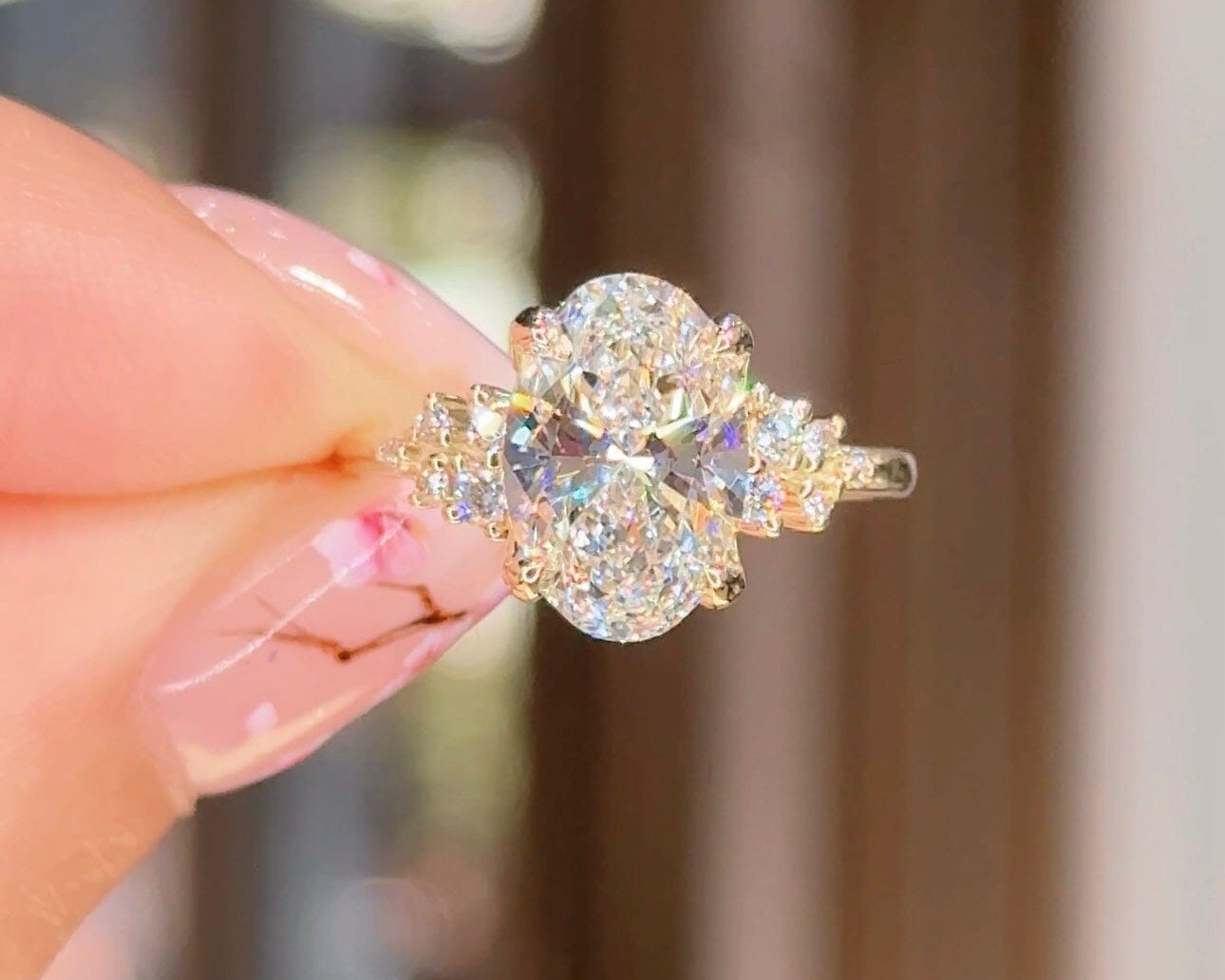 2.55ct D-VS1 Oval Lab Diamond Nova Engagement Rings Princess Bride Diamonds 