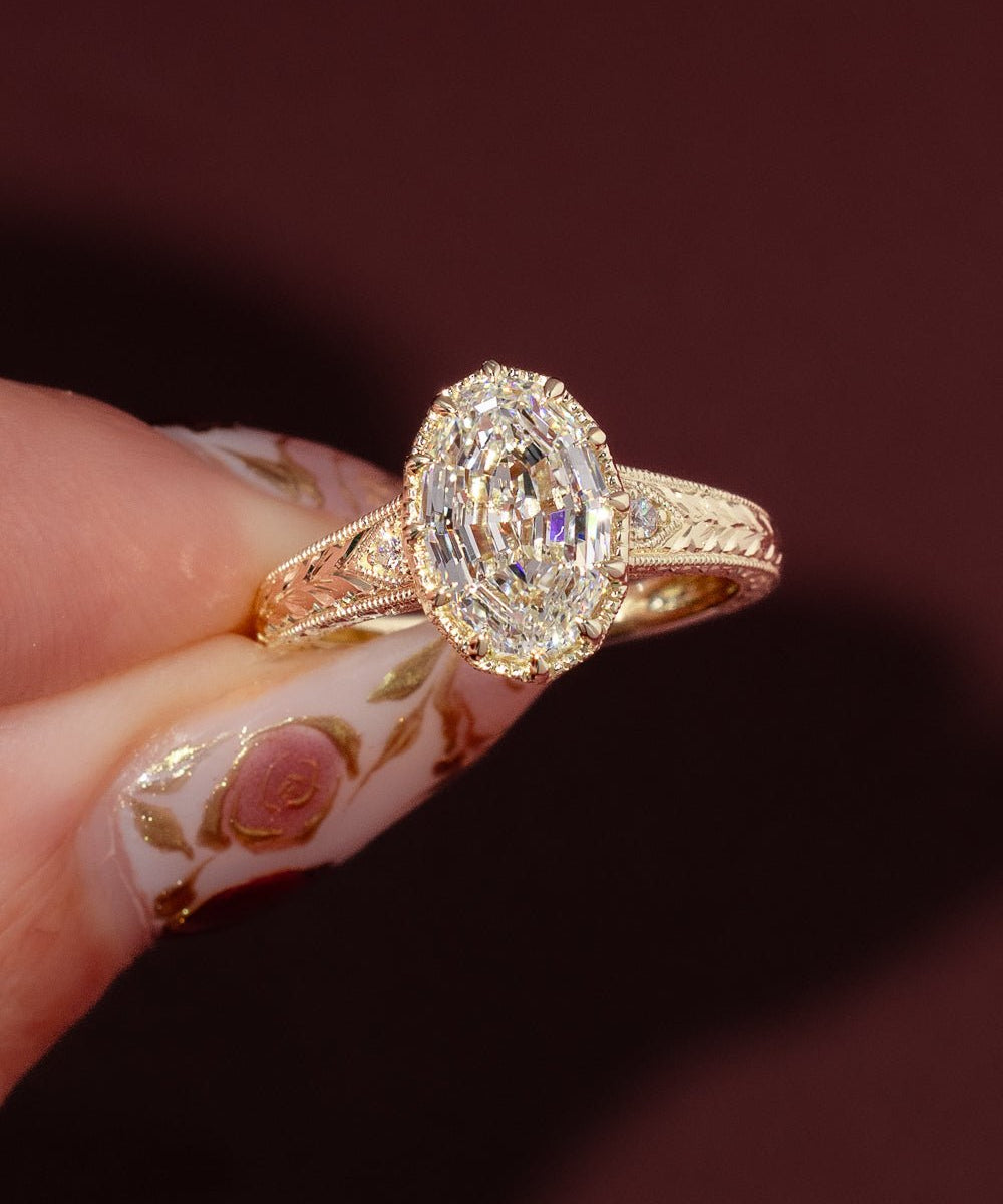 2.55ct E - VS1 Step Cut Oval Lab Diamond Evelyn - PBD Engagement Rings