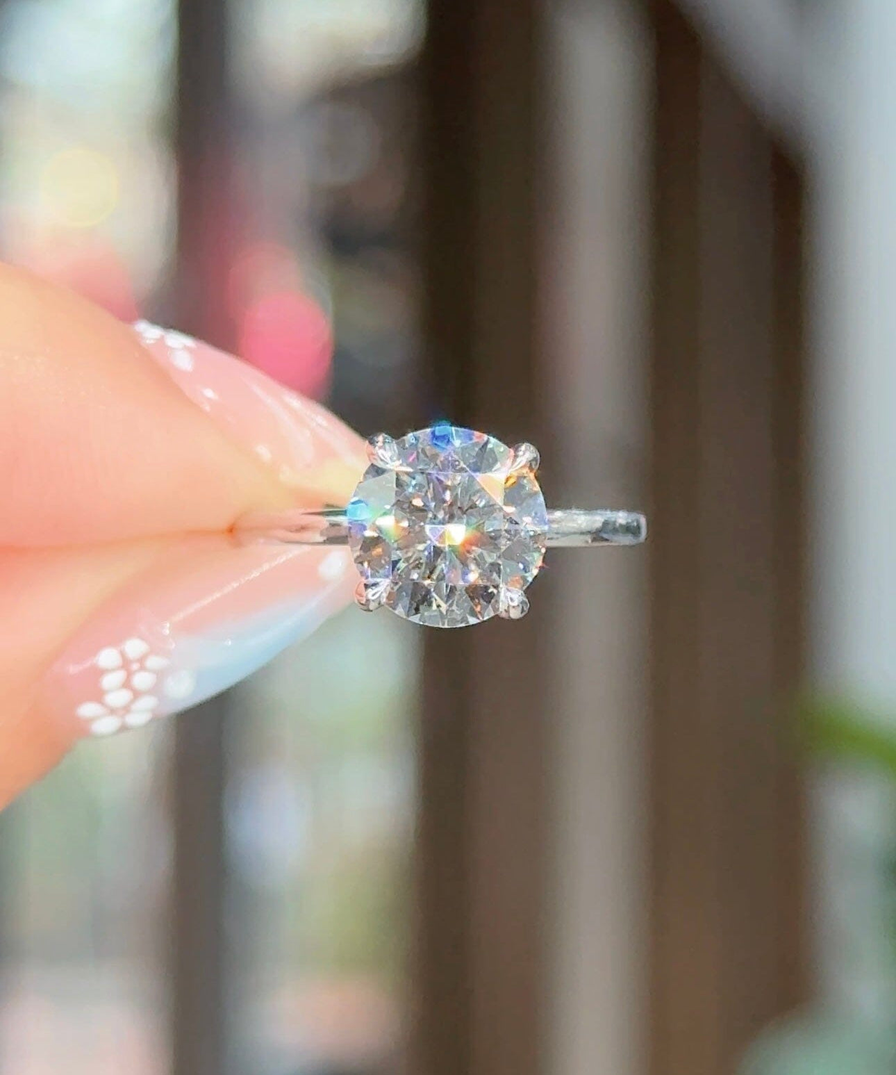 2.56ct D-VS1 Round Lab Diamond Leah Engagement Rings Princess Bride Diamonds 