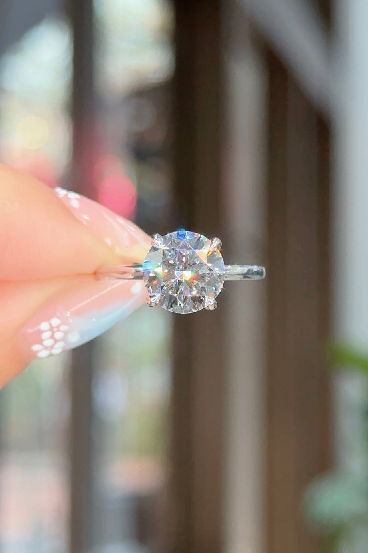 2.56ct D-VS1 Round Lab Diamond Leah Engagement Rings Princess Bride Diamonds 