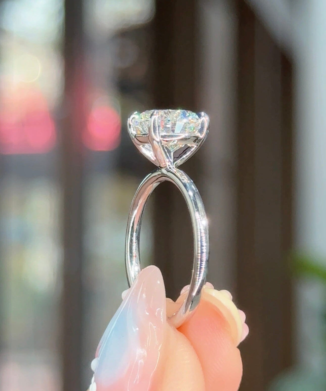2.56ct D-VS1 Round Lab Diamond Leah Engagement Rings Princess Bride Diamonds 