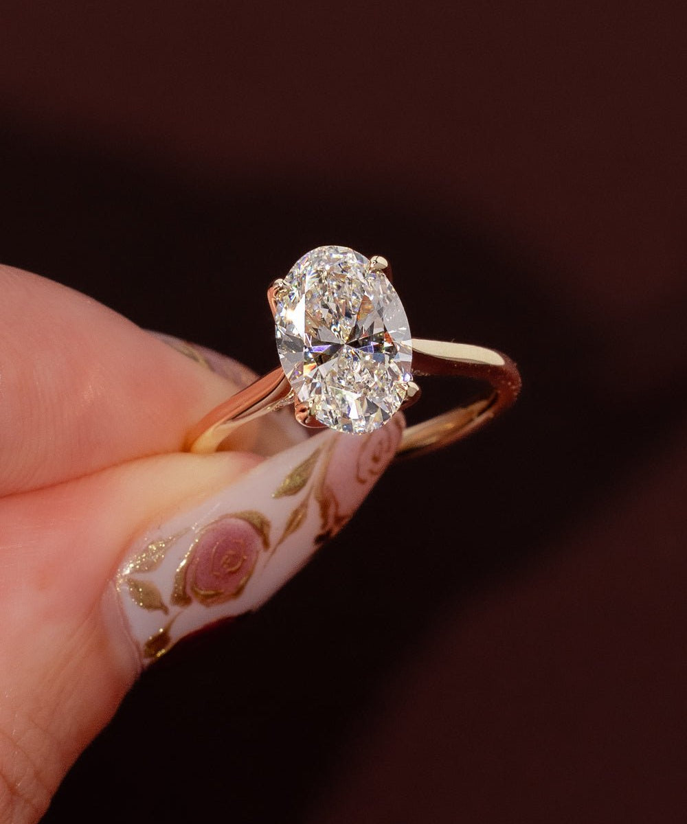 2.56ct E - VS1 Oval Lab Diamond Hana - PBD Engagement Rings