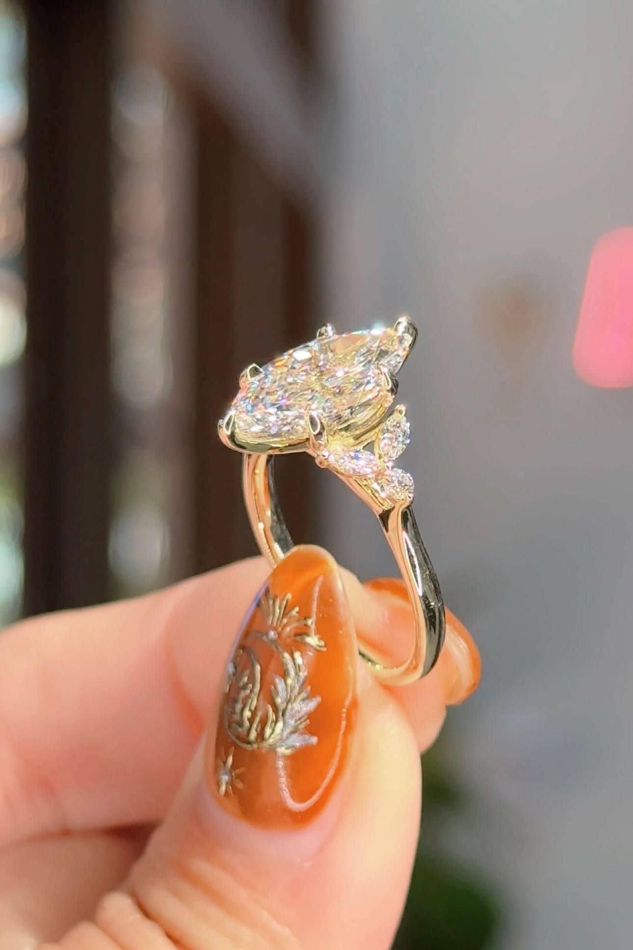 2.57ct D - VS1 Marquise Lab Diamond Sarah - PBD Engagement Rings