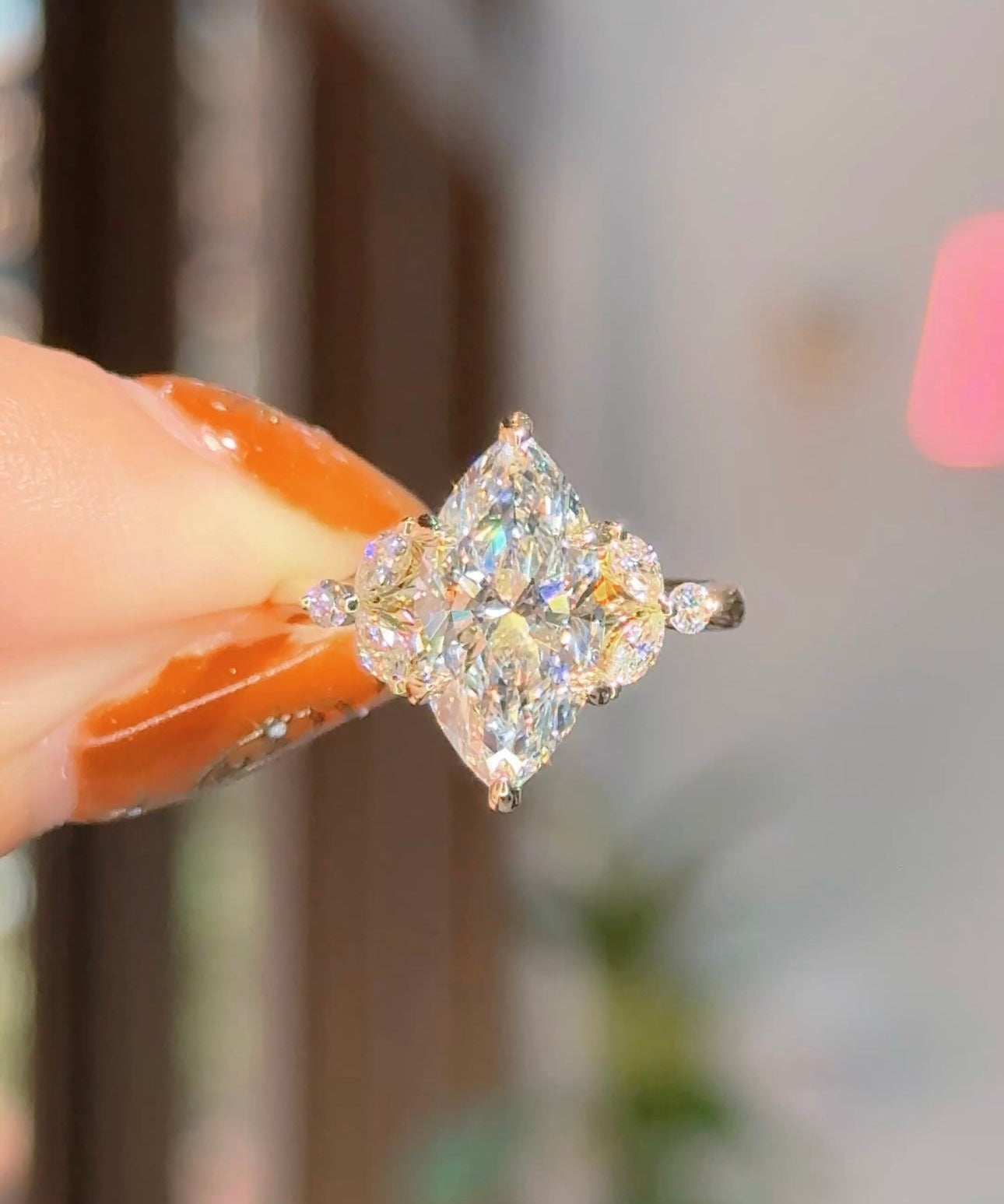 2.57ct D - VS1 Marquise Lab Diamond Sarah - PBD Engagement Rings