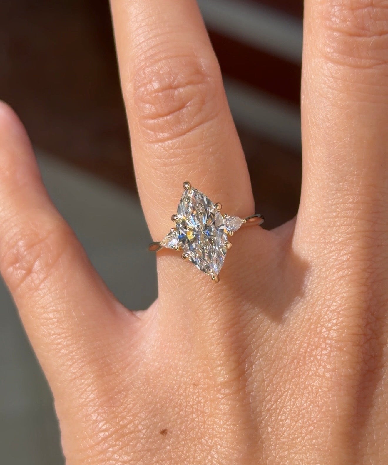 2.58ct D-VVS2 Marquise Lab Diamond Petite Gracie - PBD Engagement Rings