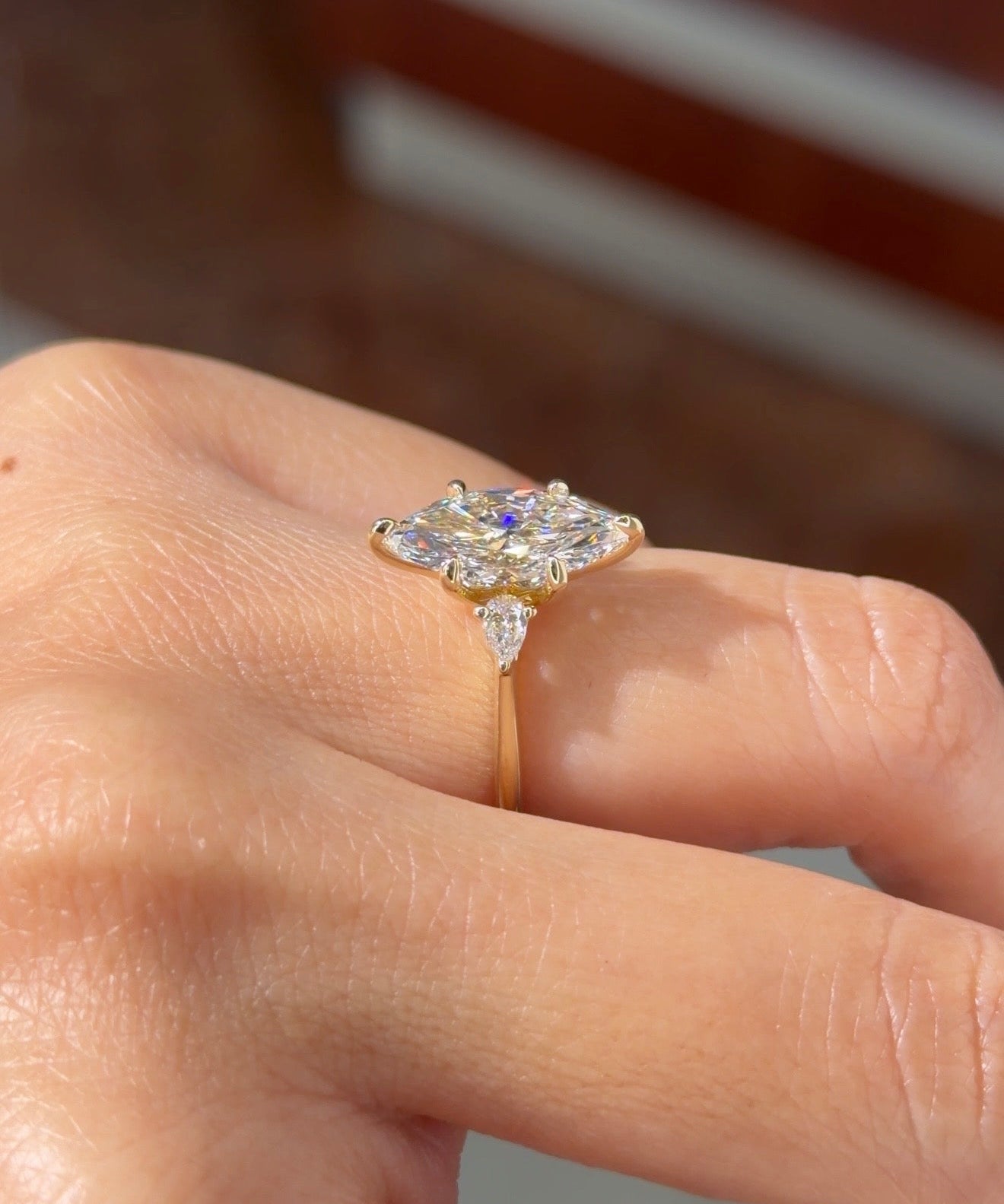 2.58ct D-VVS2 Marquise Lab Diamond Petite Gracie - PBD Engagement Rings