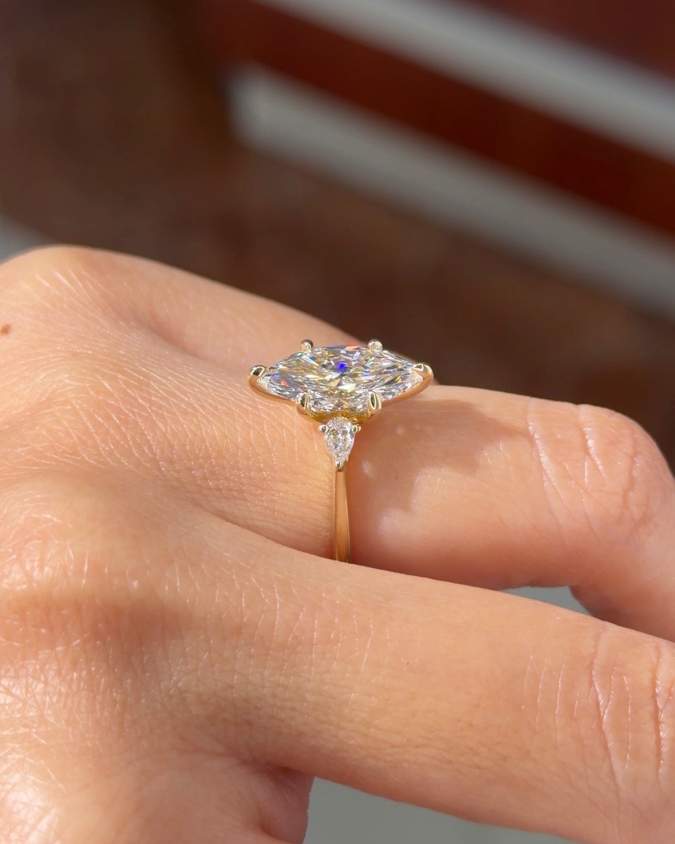 2.58ct D-VVS2 Marquise Lab Diamond Petite Gracie - PBD Engagement Rings