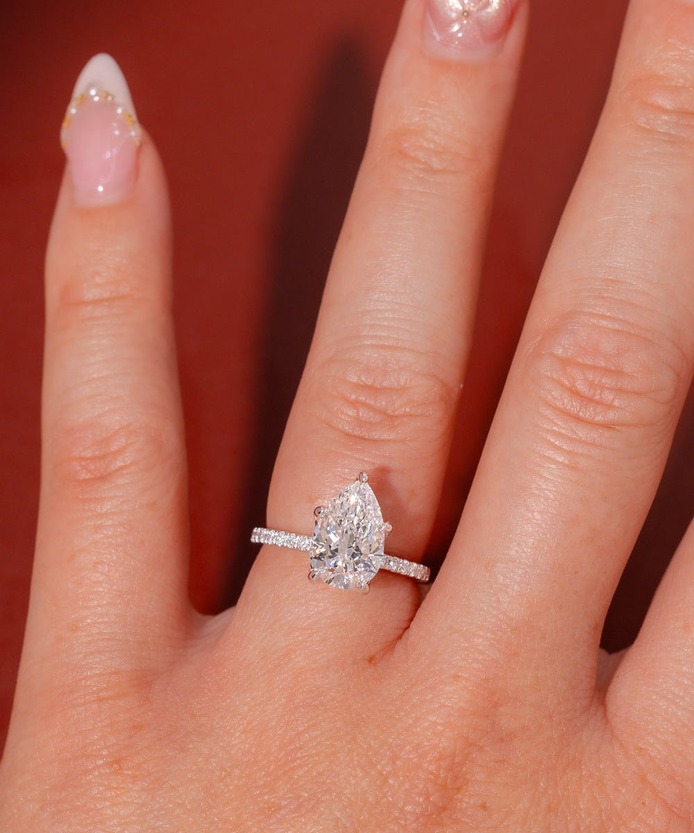 2.58ct D - VVS2 Pear Lab Diamond Samantha - PBD Engagement Rings