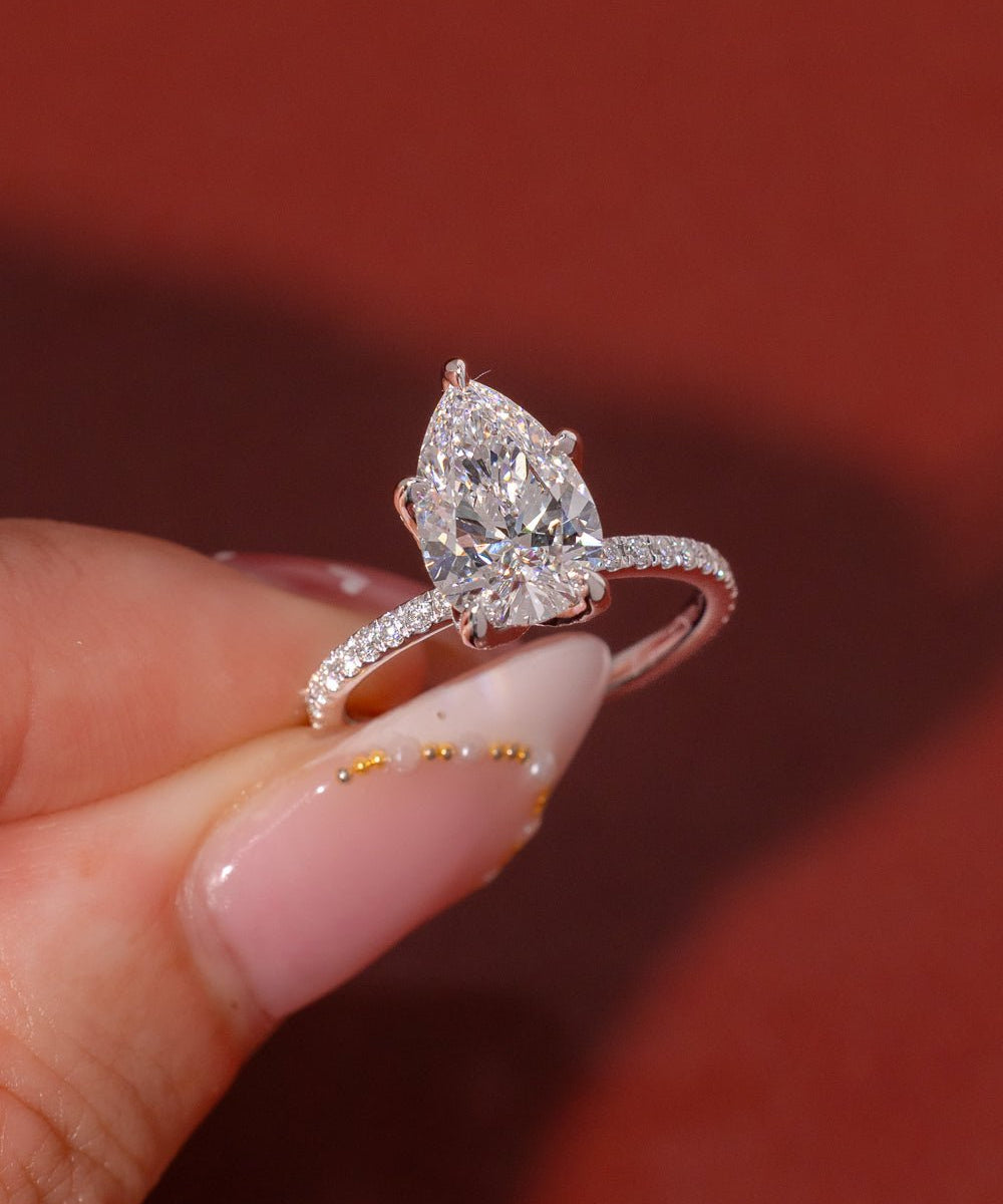 2.58ct D - VVS2 Pear Lab Diamond Samantha - PBD Engagement Rings