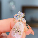 2.59ct D-VVS2 Emerald Lab Diamond Gracie Engagement Rings Princess Bride Diamonds 