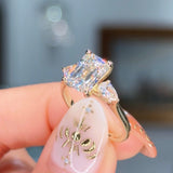 2.59ct D-VVS2 Emerald Lab Diamond Gracie Engagement Rings Princess Bride Diamonds 