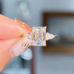 2.59ct D-VVS2 Emerald Lab Diamond Gracie Engagement Rings Princess Bride Diamonds 