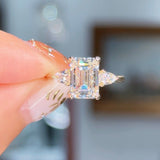 2.59ct D-VVS2 Emerald Lab Diamond Gracie Engagement Rings Princess Bride Diamonds 