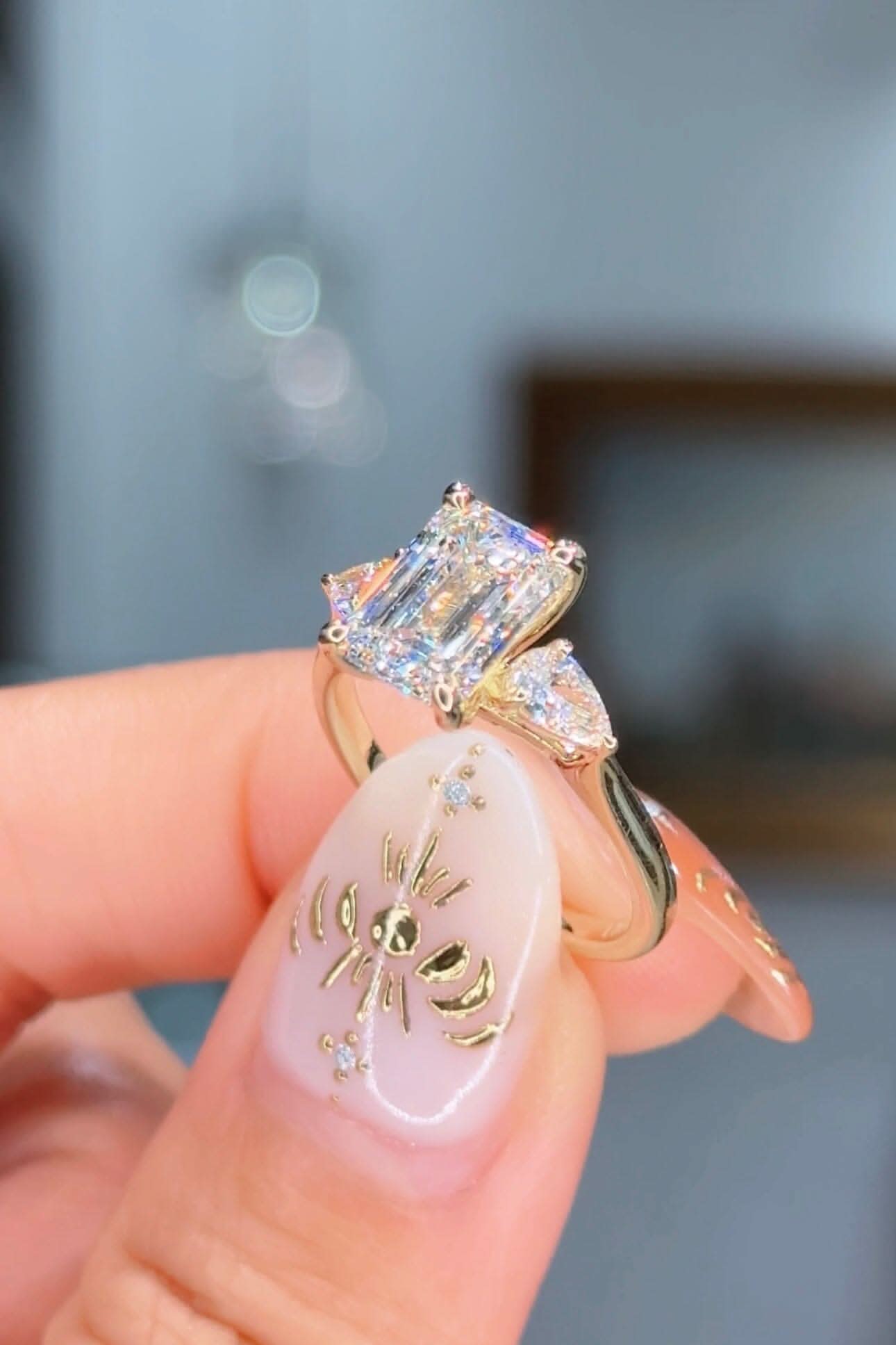 2.59ct D - VVS2 Emerald Lab Diamond Gracie - PBD Engagement Rings