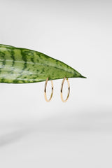 25x2mm Hollow High Polish Hoop 14k Yellow