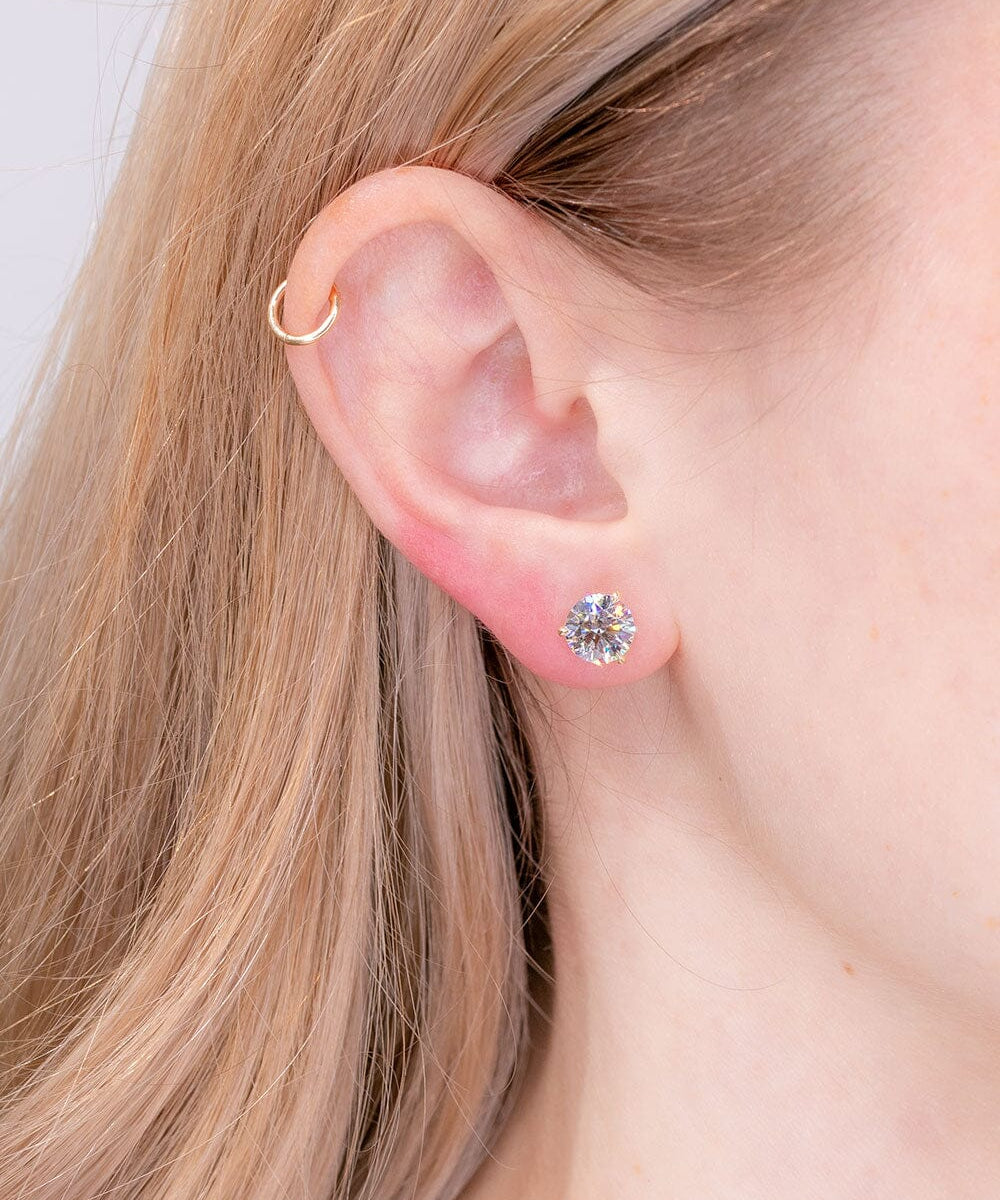 2.60ct D-VS1 Round Lab Diamond Martini Studs Earrings Princess Bride Diamonds 