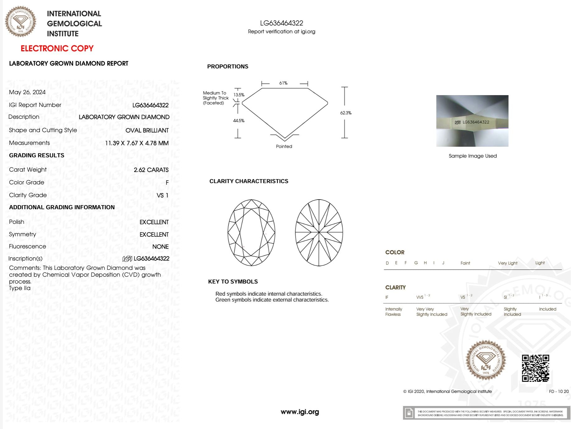 2.62 Carat F-VS1 Oval Lab Grown Diamond - IGI (#48635) Loose Diamond Princess Bride Diamonds 