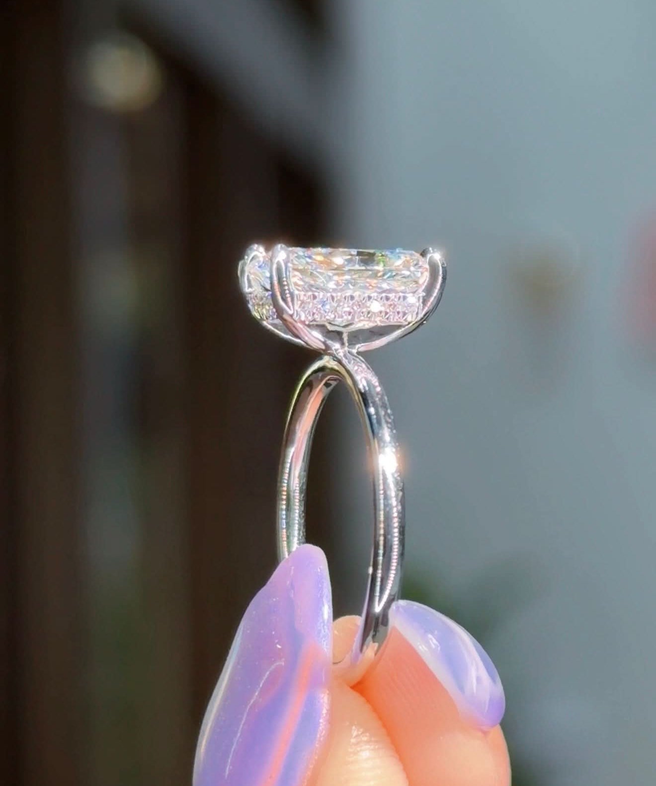 2.64ct E - VS1 Radiant Lab Diamond Kayla - PBD Engagement Rings