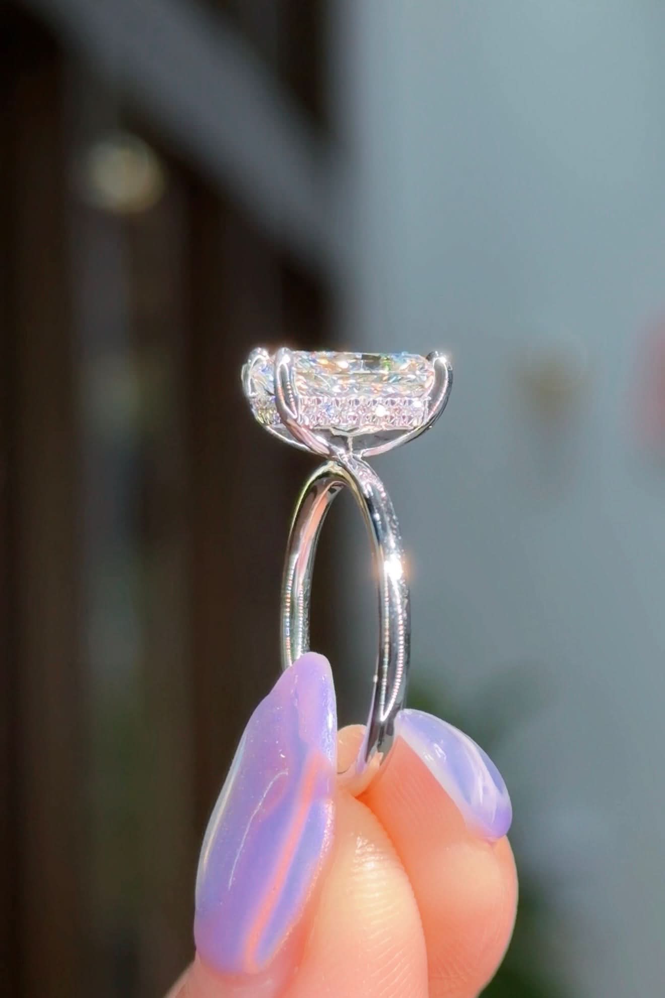 2.64ct E - VS1 Radiant Lab Diamond Kayla - PBD Engagement Rings