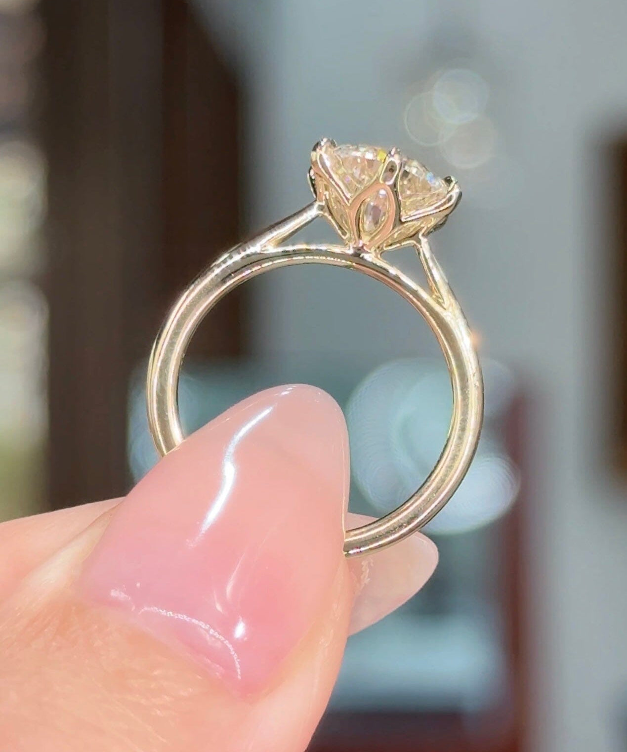 2.64ct F-VS1 Round Lab Diamond Victoria Engagement Rings Princess Bride Diamonds 