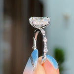 2.68ct D-VS1 Oval Lab Diamond Daisy Engagement Rings Princess Bride Diamonds 