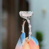 2.68ct D-VS1 Oval Lab Diamond Daisy Engagement Rings Princess Bride Diamonds 