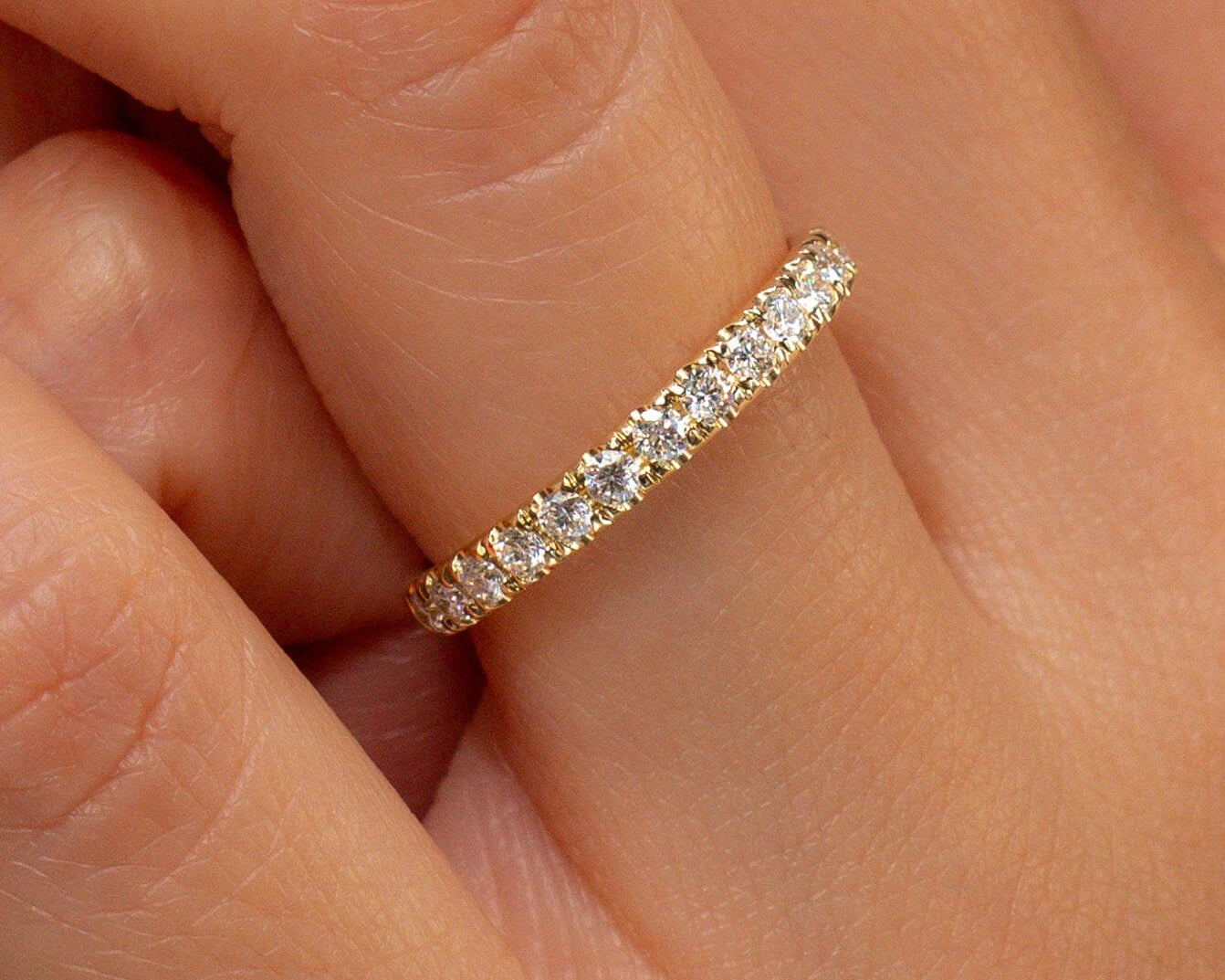 2.6mm Core Pavé Diamond Ring Rings Princess Bride Diamonds 