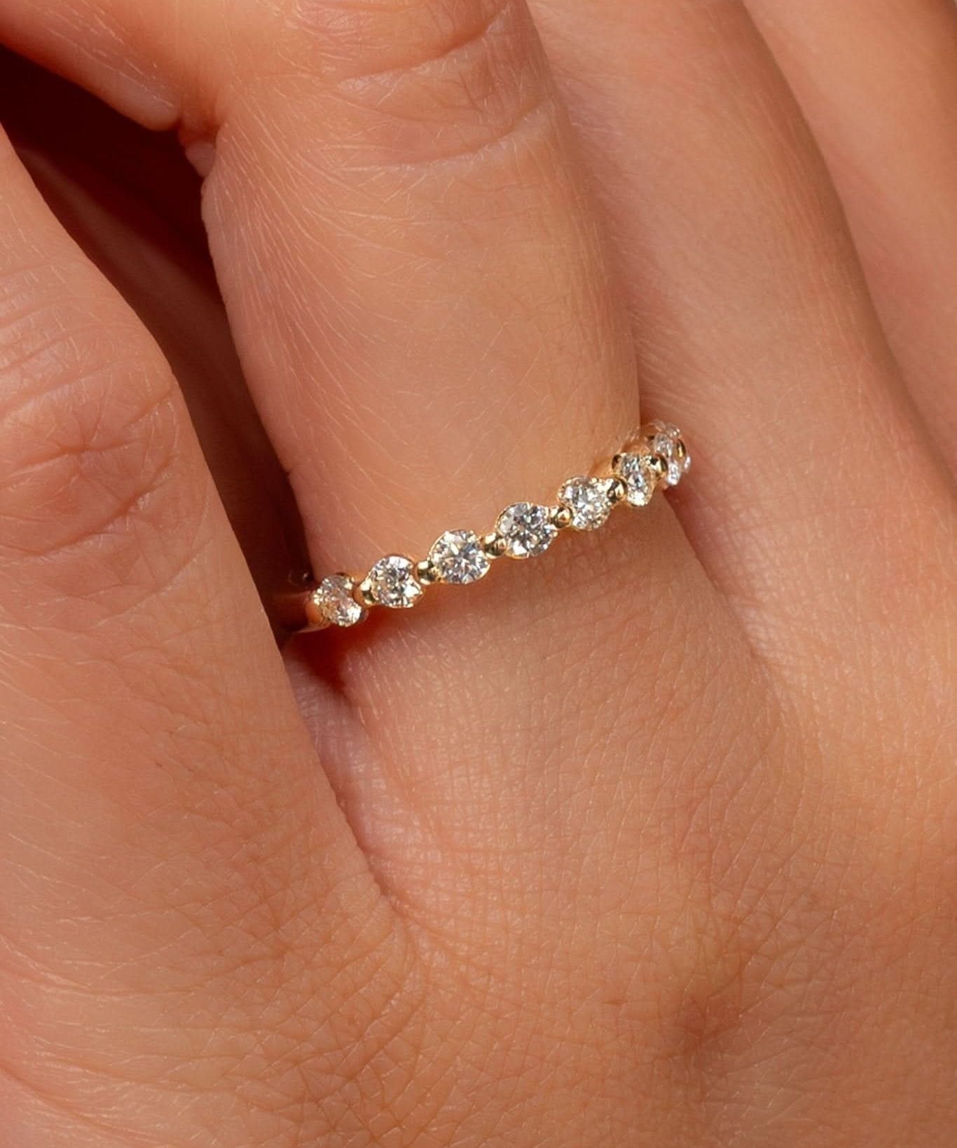 2.6mm Floating Single Prong Diamond Ring - PBD Rings