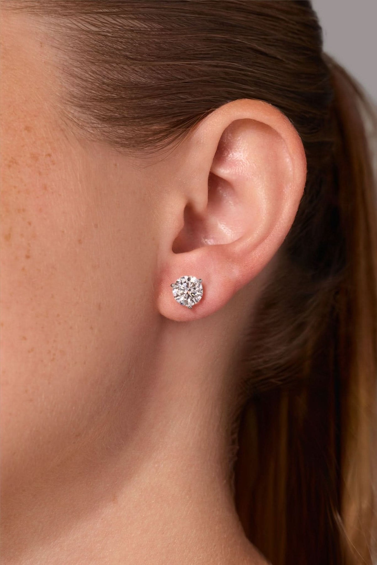 2.71ct D - VVS1 Round Lab Diamond Juliette Studs - PBD Earrings